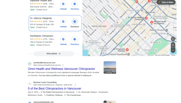 Local SEO - Chiropractor in Vancouver